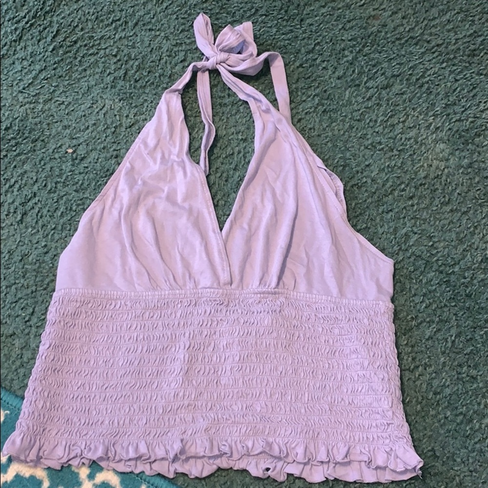 Purple halter crop top